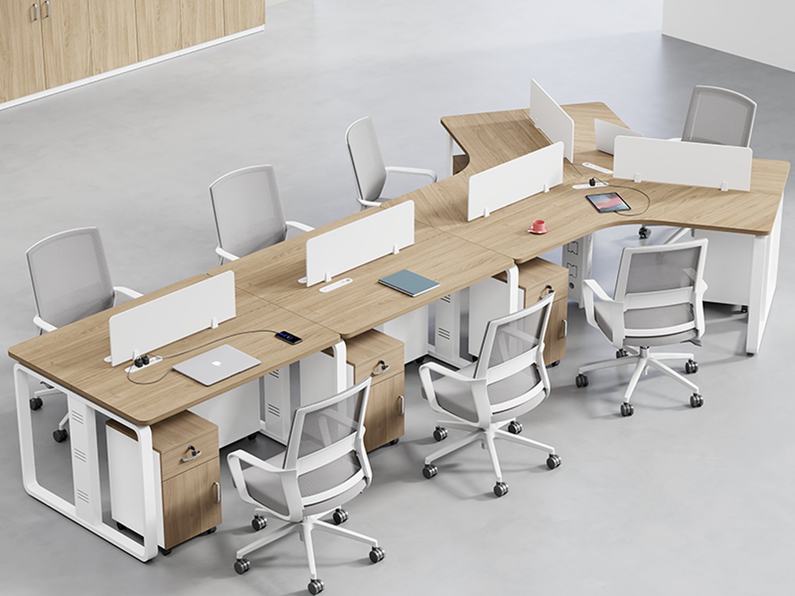 Modular office workstation system with fabric screens and cable management